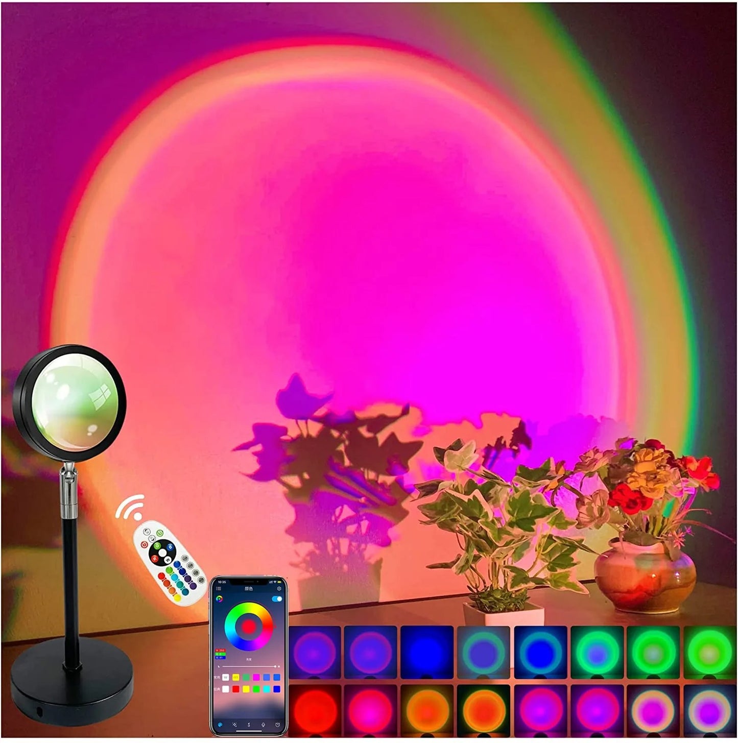 Bluetooth Sunset/ Rainbow Projector Lamp